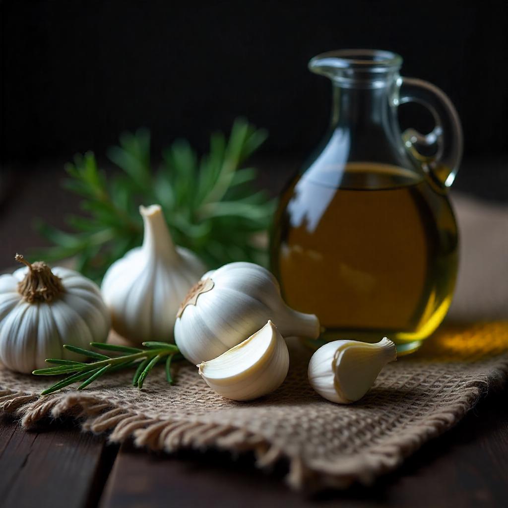 Knoblauch Kräuter Öl in Amphore