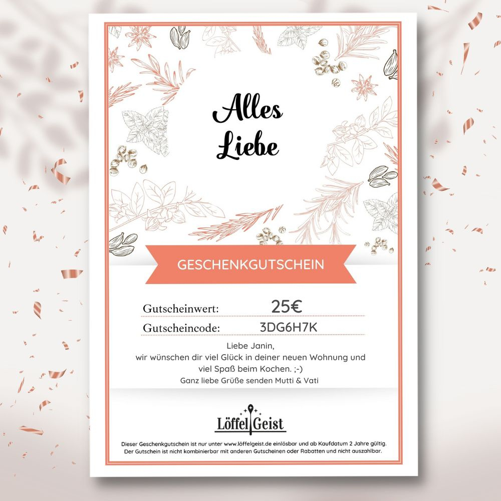 Gutschein Alles Liebe