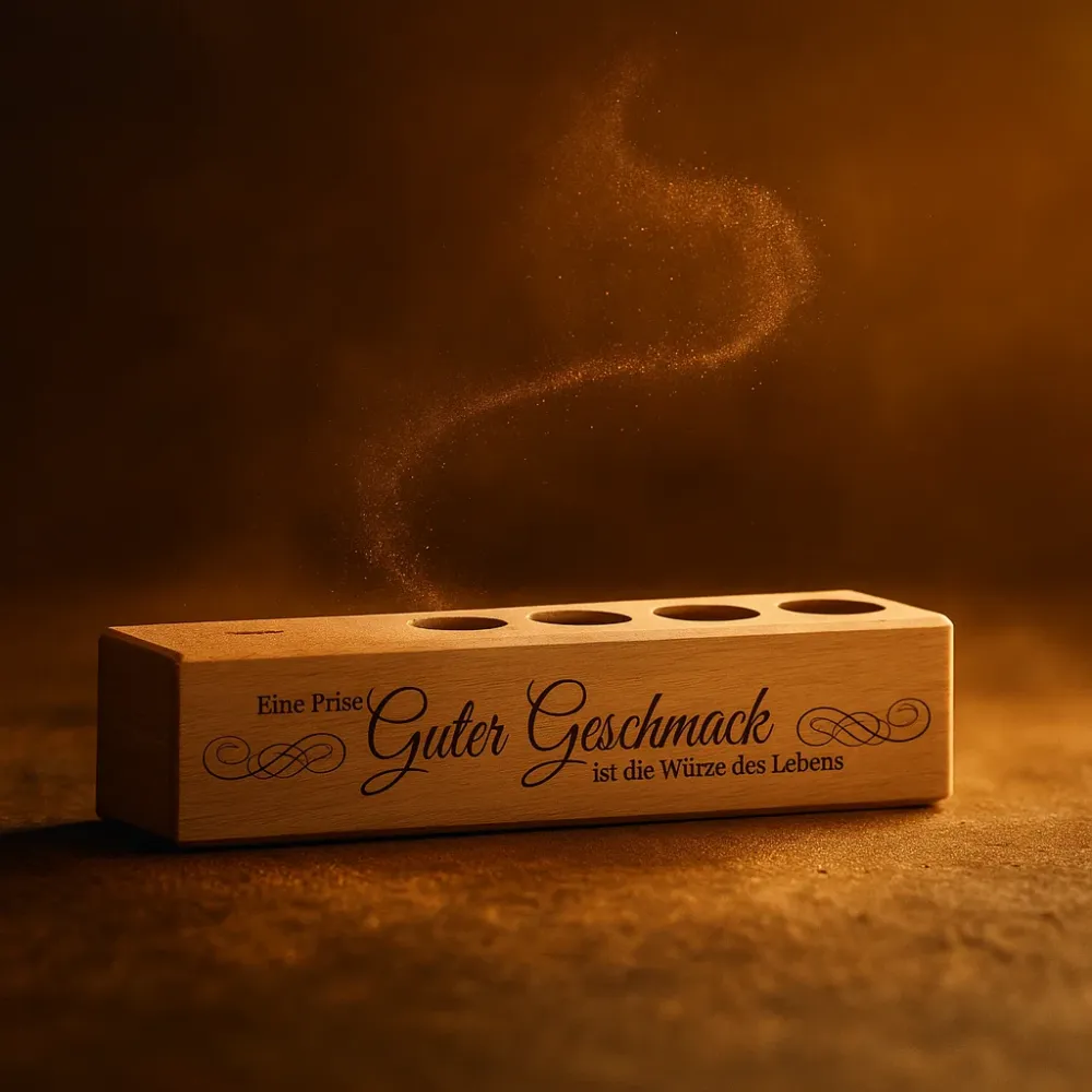 Preview: 4er Gewürzständer Eine Prise guter Geschmack ist die Würze des Lebens