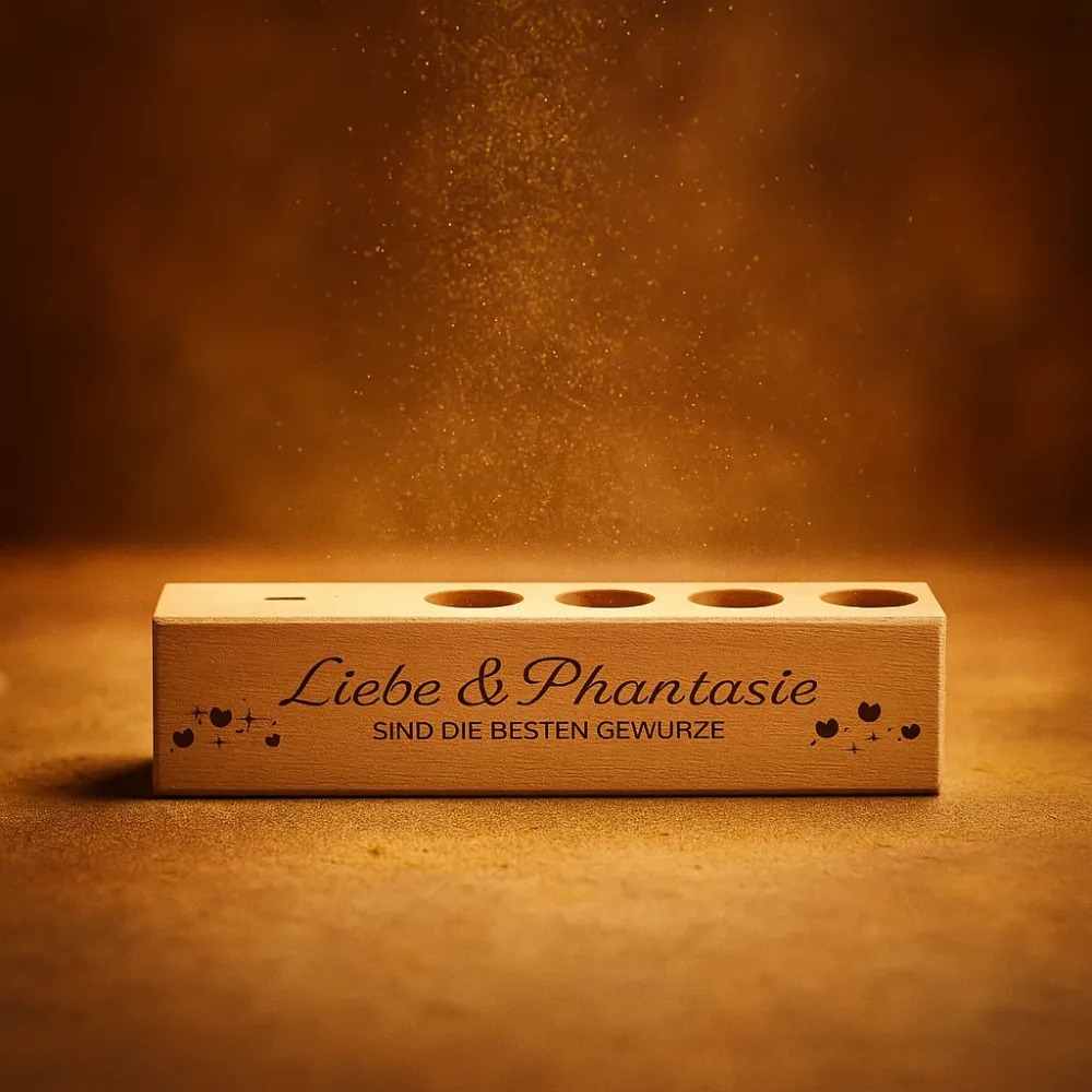 Preview: 4er Gewürzständer Liebe & Phantasie sind die besten Gewürze