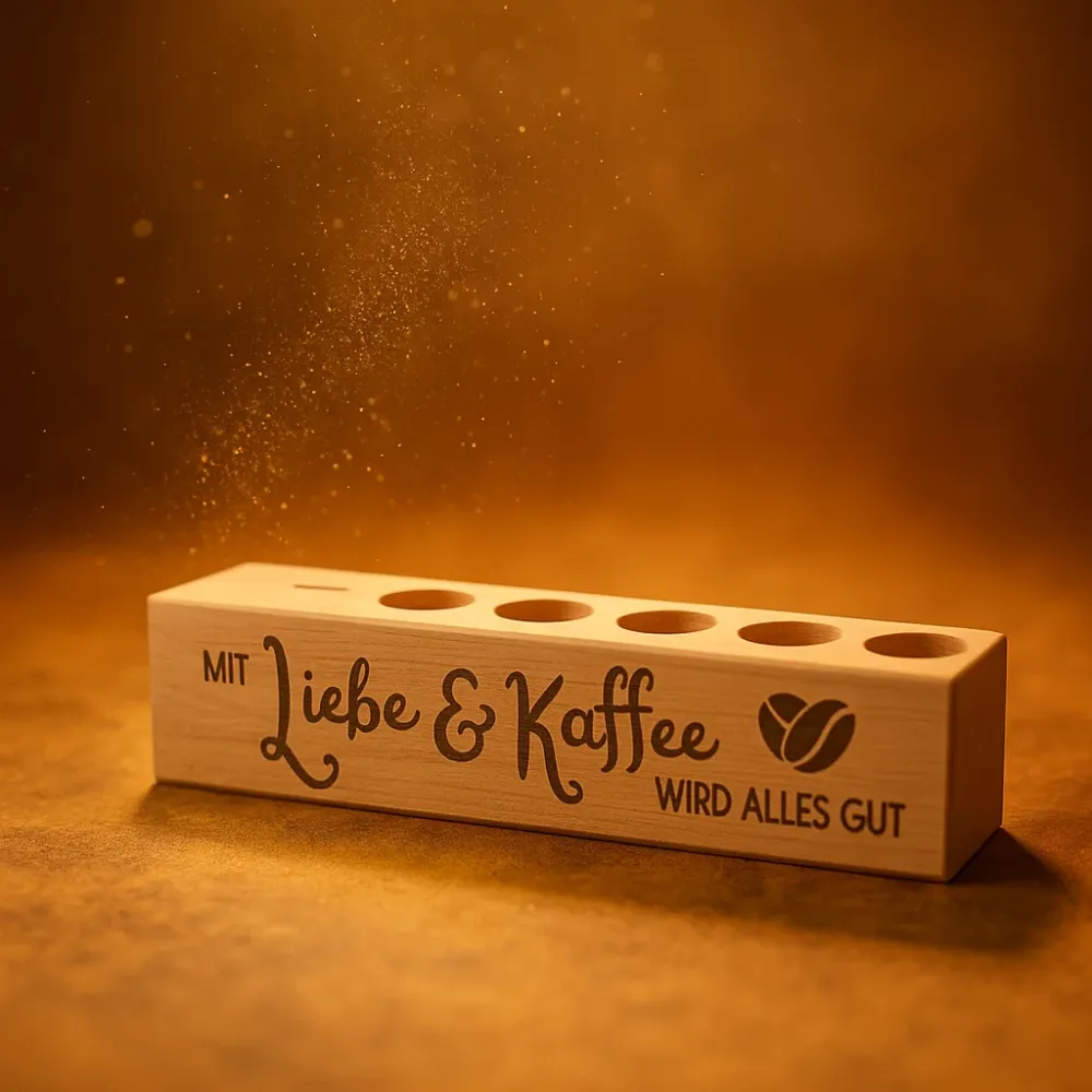 Preview: 4er Gewürzständer Mit Liebe & Kaffee wird alles gut