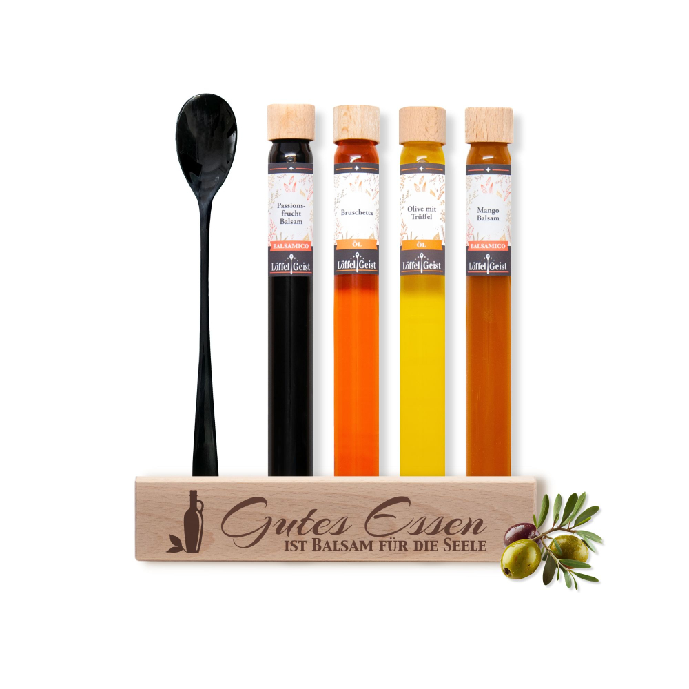Preview: Geschenkset Essig/Öl Set Gutes Essen ist Balsam für die Seele