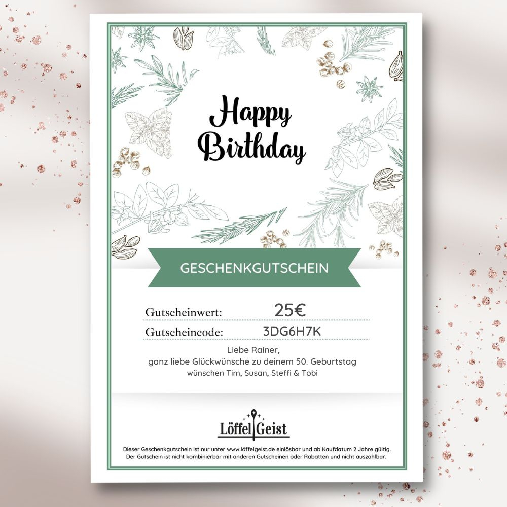Gutschein zum Geburtstag