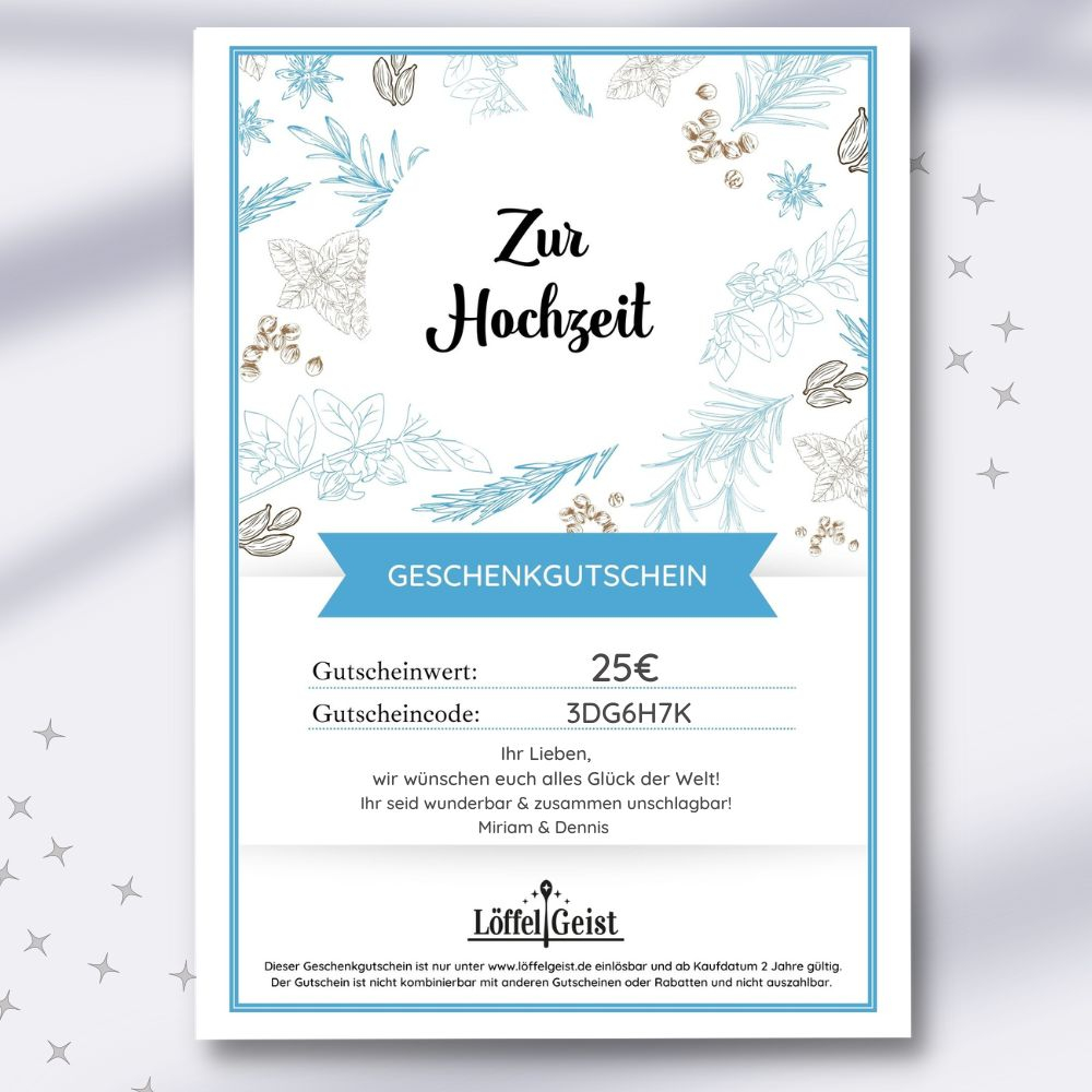 Gutschein zur Hochzeit