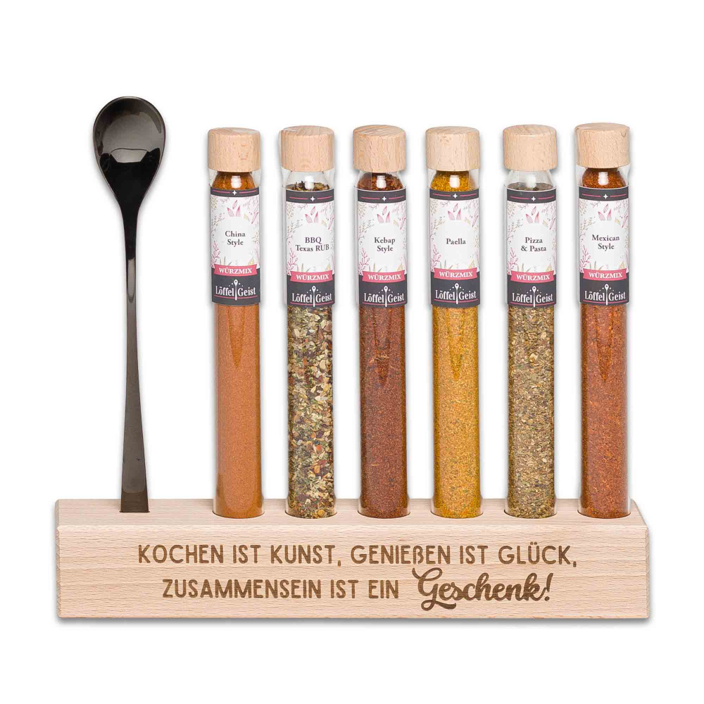 Geschenkset Gewürzset Kochen ist Kunst