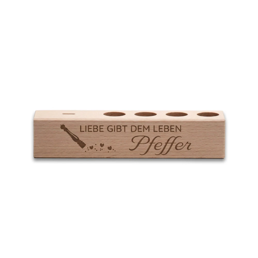 4er Gewürzständer Liebe gibt dem Leben Pfeffer