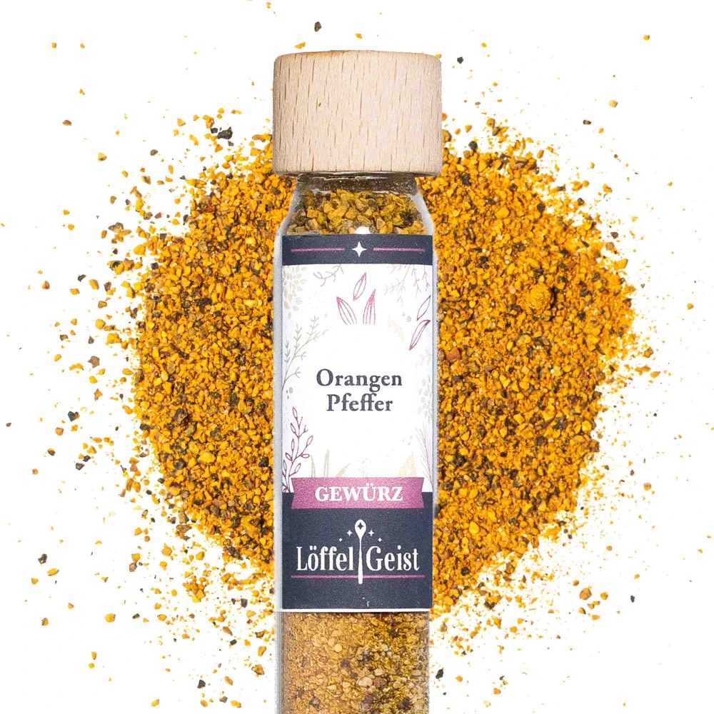 Orangen Pfeffer im Reagenzglas