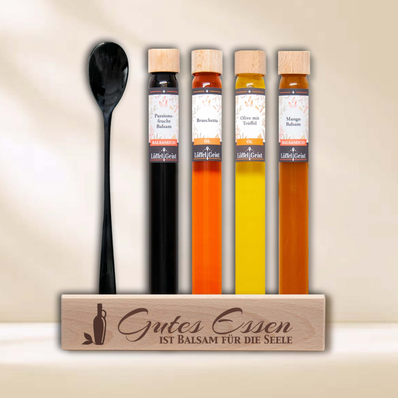 Geschenkset Essig/Öl Set Gutes Essen ist Balsam für die Seele