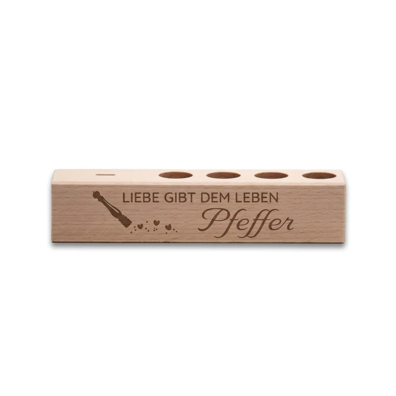 4er Gewürzständer Liebe gibt dem Leben Pfeffer
