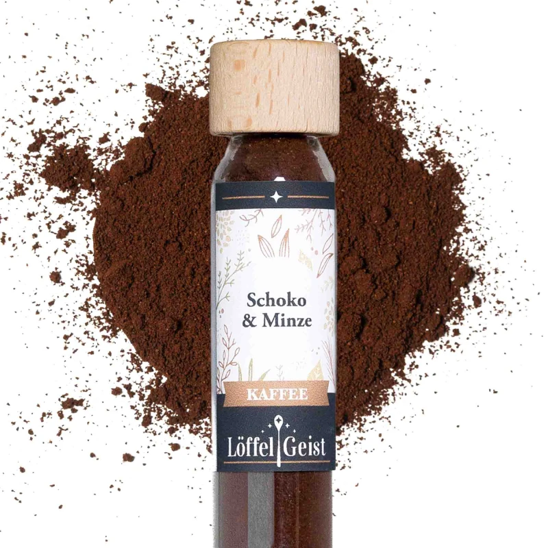 Schoko & Minze Kaffee im Glasröhrchen