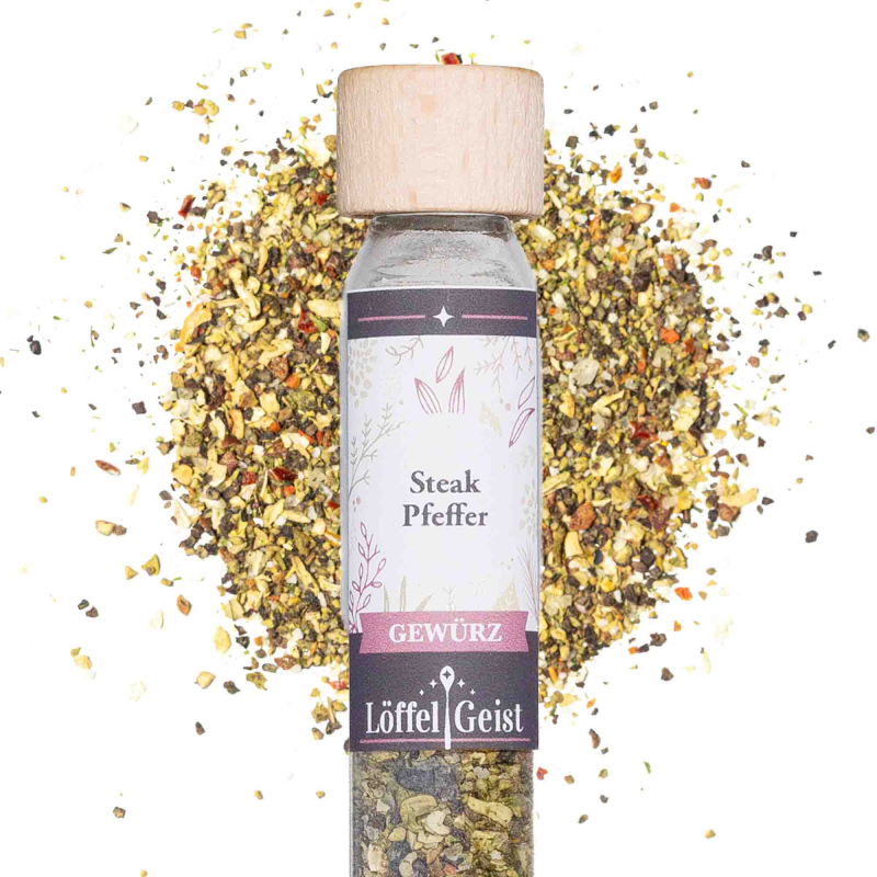 Steak Pfeffer Gewürzmischung im Reagenzglas