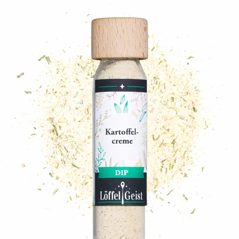 Kartoffelcreme Dip im Reagenzglas