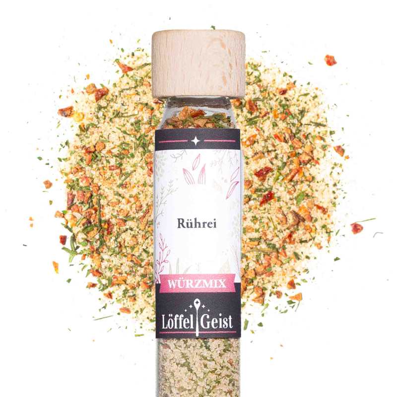 Rühreigewürz im Glasröhrchen