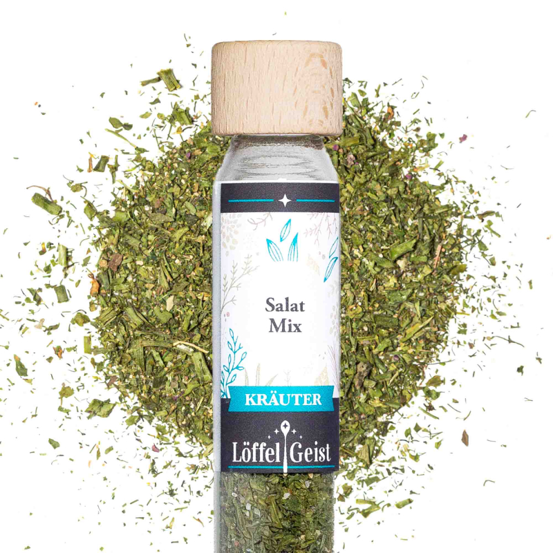 Salat Mix Kräuter im Reagenzglas