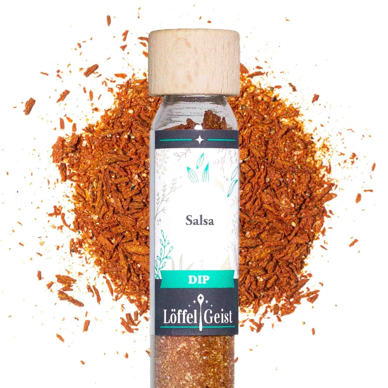 Salsa Dip im Reagenzglas
