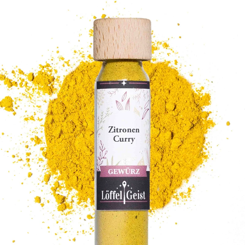 Zitronen Curry Gewürz im Reagenzglas