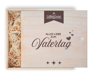 Geschenkverpackung Holzbox mit Lasergravur ´Alles Liebe zum Vatertag´