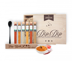 Gewürz-Geschenkset Dips in edler Holzbox