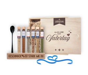 Gewürz-Geschenkset Alles Liebe zum Vatertag in edler Holzbox