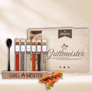 Gewürz-Geschenkset Grillmeister in edler Holzbox