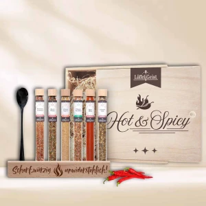 Gewürz-Geschenkset Hot & Spicy in edler Holzbox