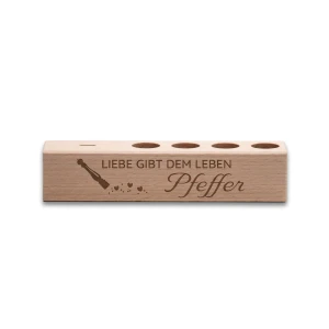 4er Gewürzständer Liebe gibt dem Leben Pfeffer