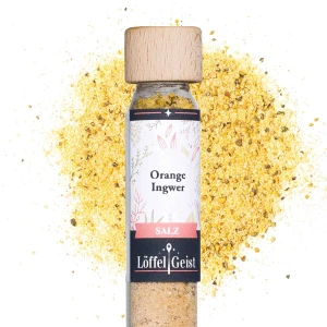 Orange Ingwer Salz im Reagenzglas