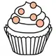 Illustration eines Cupcakes mit Topping