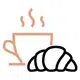 Kaffee und Croissant als Icon