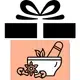 Geschenkbox mit Schleife und Karte mit Teddybär