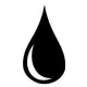 Schwarzes Wassertropfen-Symbol auf hellem Hintergrund