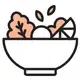 Schüssel mit Salat und Gemüse Illustration